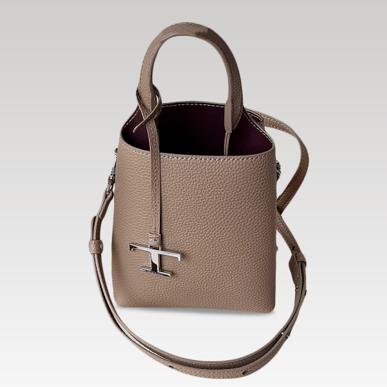 TODS milk tea bucket bag