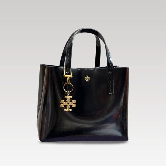 Tory burch patent leather tote bag
