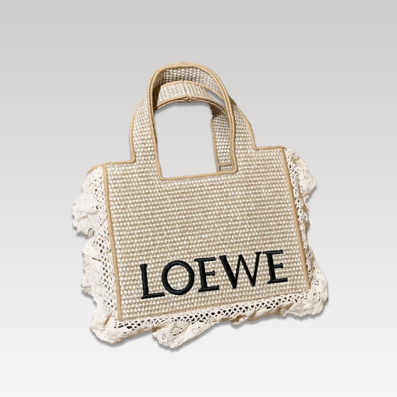 Luo Yiwei embroidered logo straw woven vegetable basket