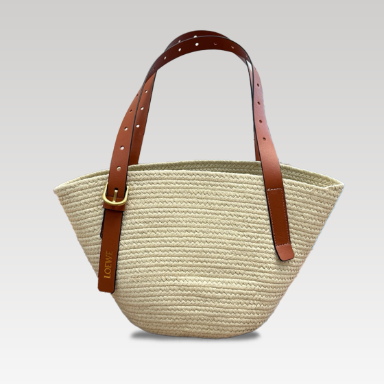 Luo Yiwei straw woven vegetable basket tote bag
